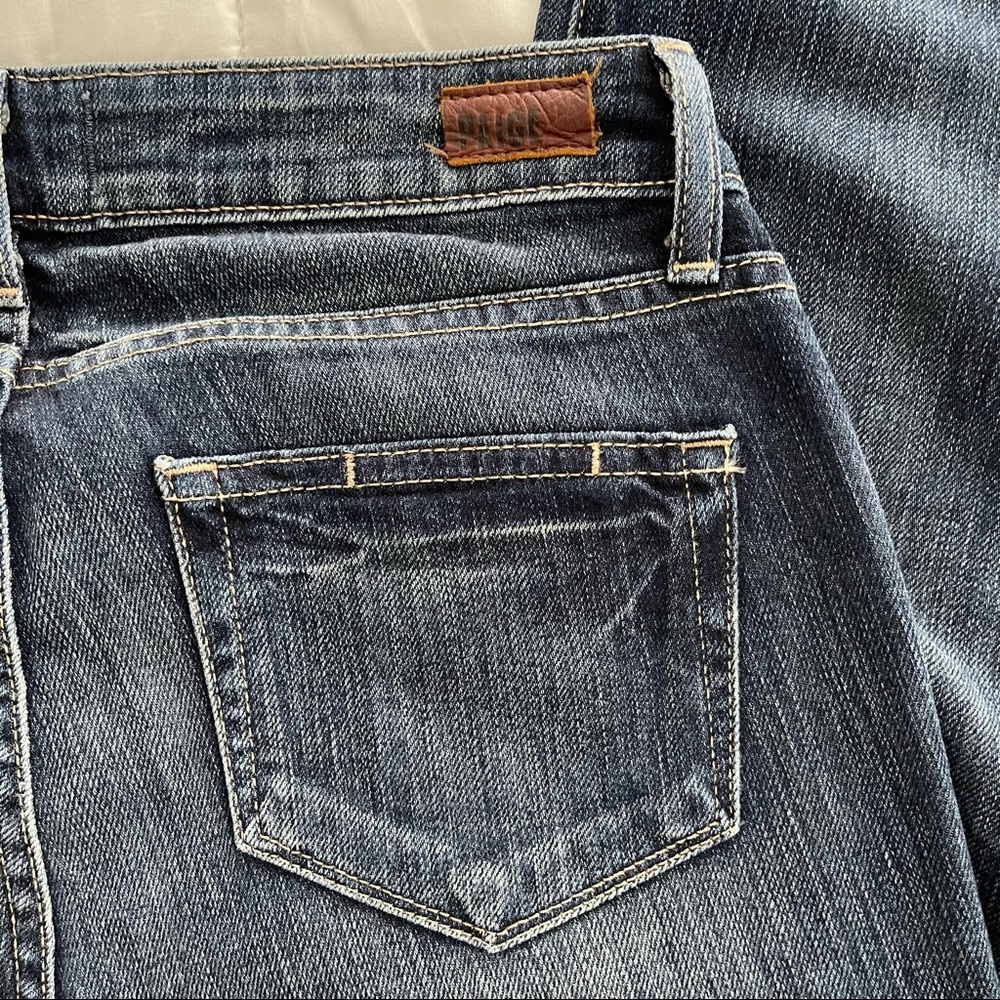 Paige Skyline Peg Denim Jeans Low Rise - Picture 6 of 10